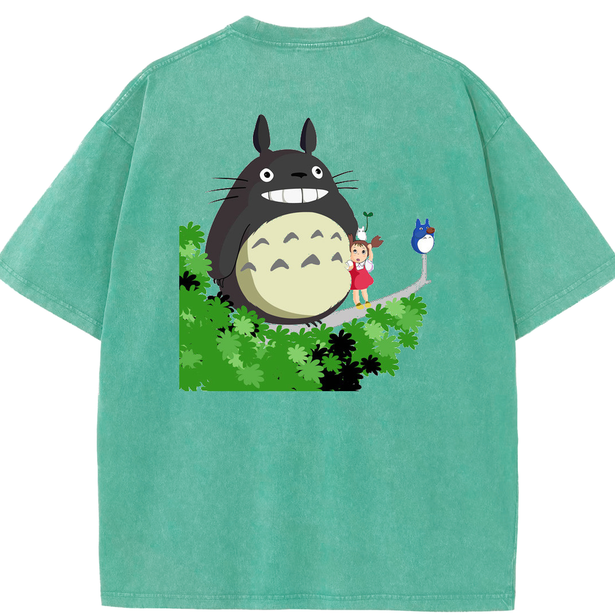 （画像用） となりのトトロ 草壁メイ 草壁サツキ My Neighbor Totoro Satsuki Kusakabe Mei Kusakabe 綿100% ヴィンテージ風 半袖Tシャツ（背面プリント）